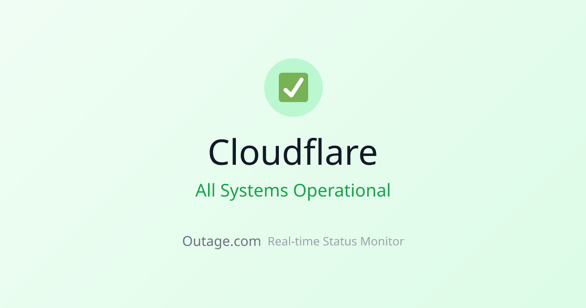 Is Cloudflare Down? Real-Time Status & Outage Map