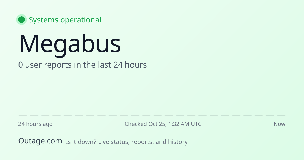 Is Megabus Down? Live Status & Outage Map (Oct 22)