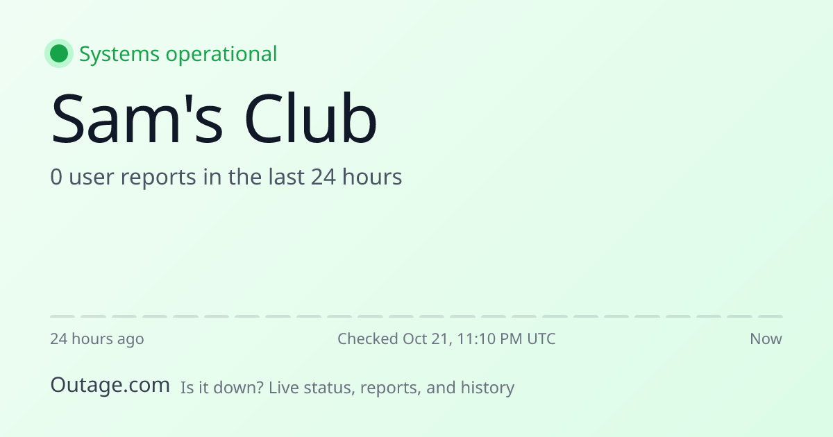 Is Sam's Club Down? Live Status & Outage Map (Oct 21)