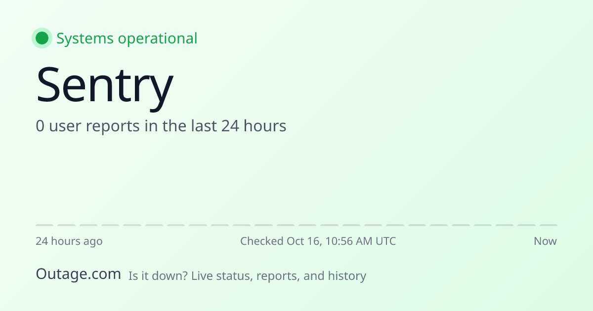 Is Sentry Down? Live Status & Outage Map (Oct 16)